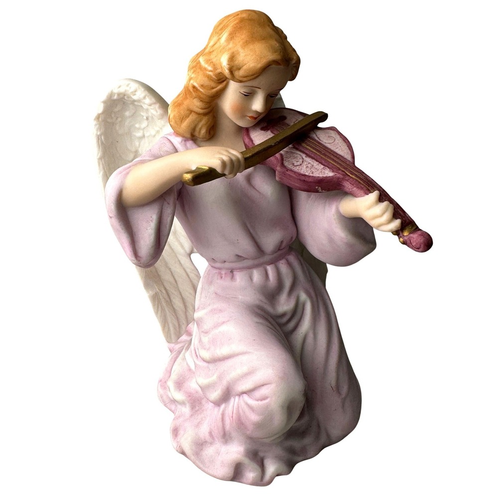 1988 Hamilton Gifts Song of Peace Angel Violin Figurine Christmas Legacy Vintage